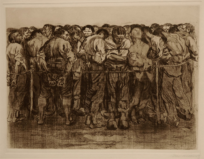 Kathë Kollwitz, Die Gefangenen (The Prisoners), etching, 1908.