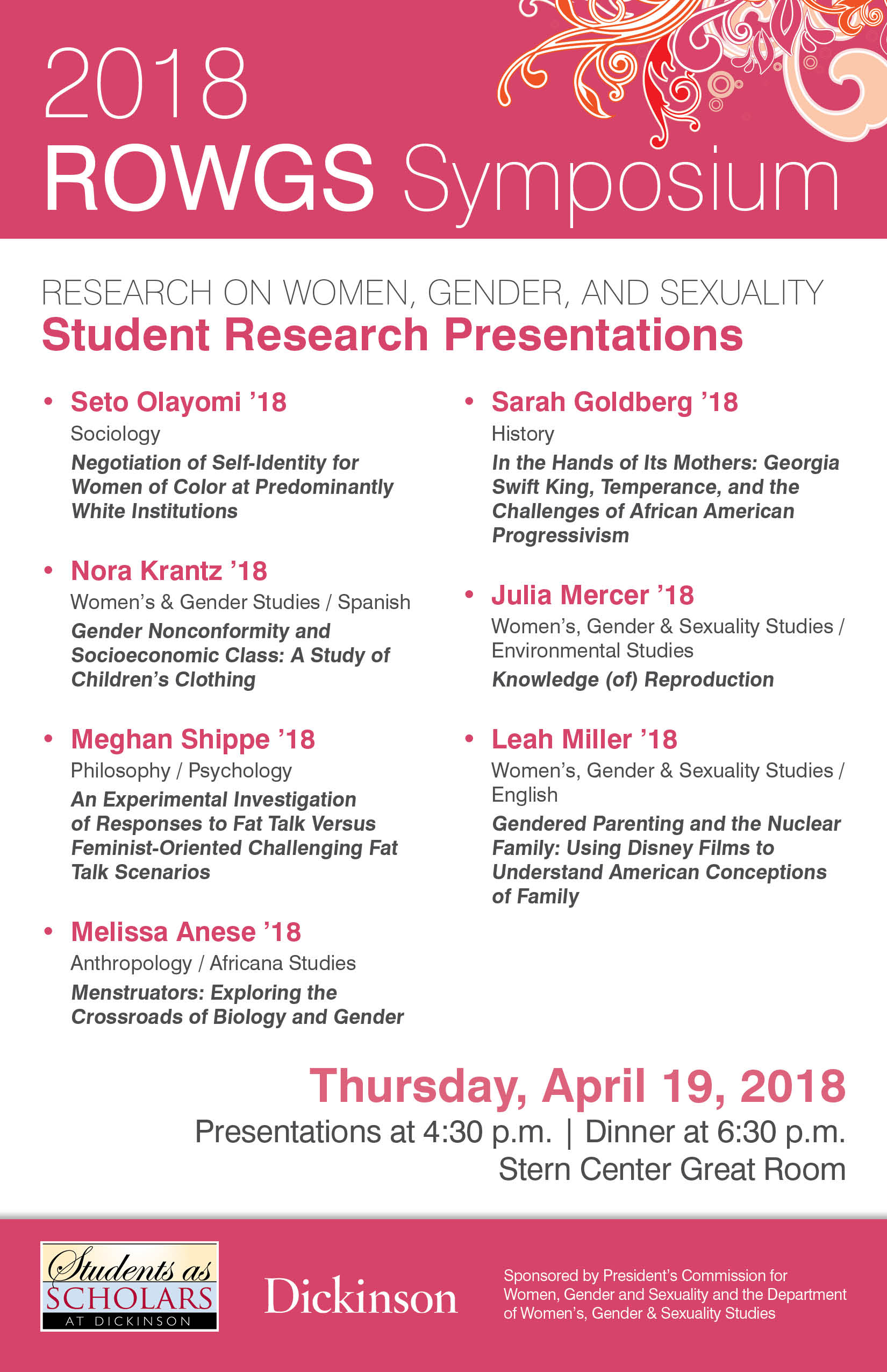 Poster for the 2018 ROWGS Symposium