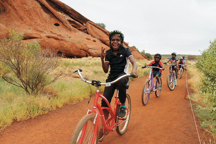 Culture, Local Life and Local People “Aboriginal students commuting to school,” Uluru, Australia, by Marguerite Adams ’18 
