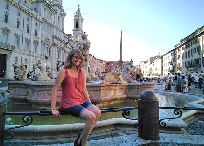 Allison Curley, who minors in Italian, in Rome, Italy.