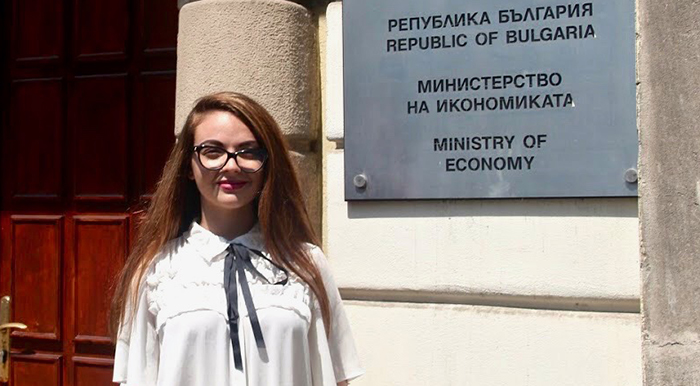 Rising sophomore Ana-Elena Karlova '21 is an intern in the Department of Europe at the Ministry of Economy of the Republic of Bulgaria.
