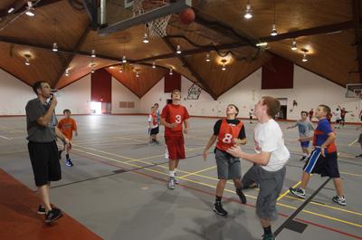 Picture of boys playing basektball in Kline center
