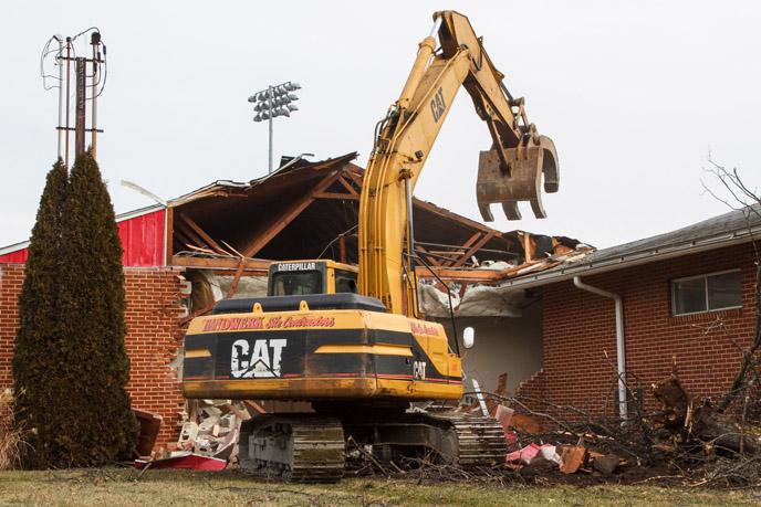 Biddle field locker rooms removed to make way for upgrade.