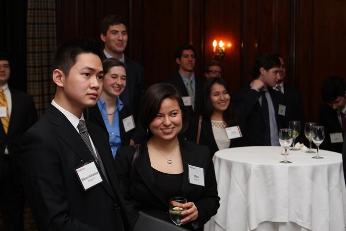 Zhewei Sebastian Zheng '15 and Marie Gray '14 were among the current students attending the New York event.