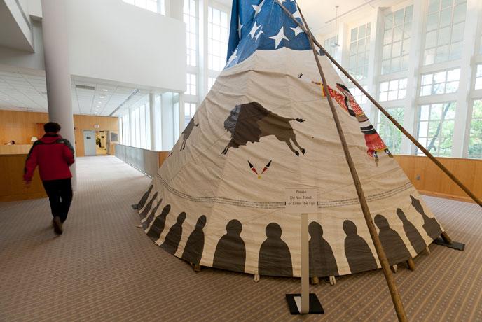 Picture of Tipi in Waidner-Spahr Library