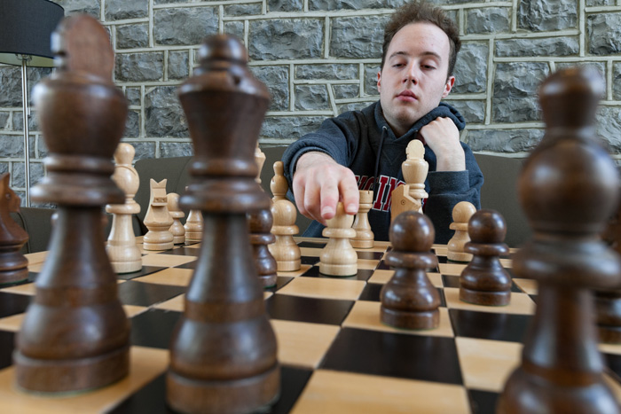 Stuart Spiegel ’19 helped lead the recently formed Dickinson College Chess Club to a collegiate championship. Photo by Carl Socolow '77.