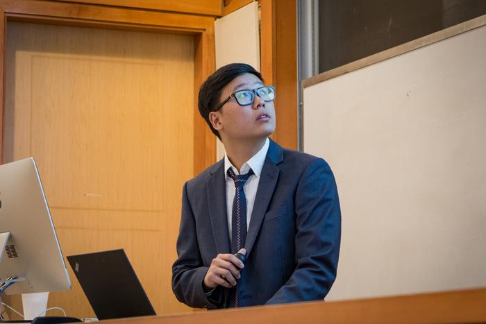 Daniel Ngo gives a computer science honors talk