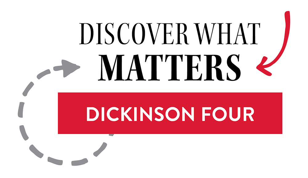 A graphic with arrows that reads Discover What Matters Dickison Four