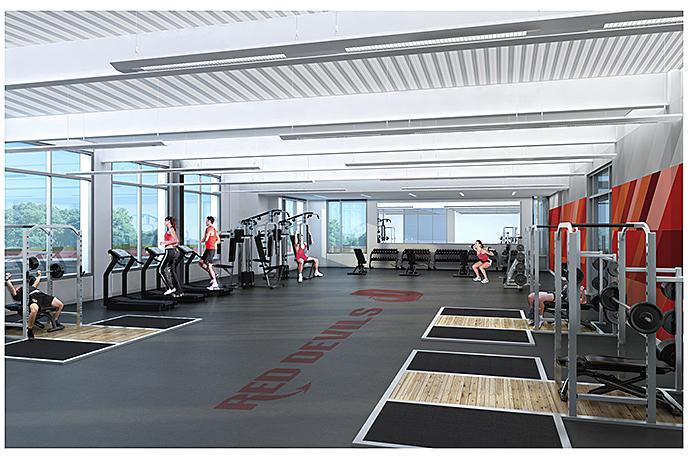 Architectural Rendering of Strength Training Area