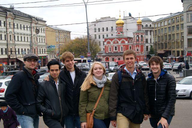 Dickinson students in Moscow, Russia for the study abroad program in 2014.