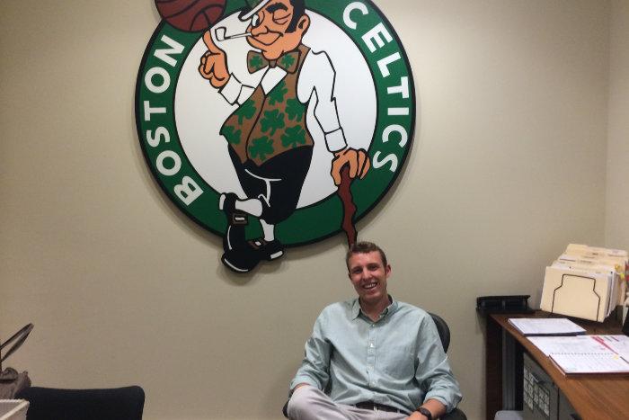 Davis Brown at the Celtics office