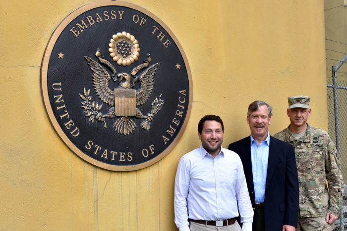 Three alums at the American embassy in Kabul