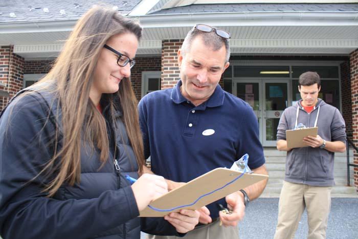 Makenzie Miller ’17 shared an exit poll with a Cumberland County voter.