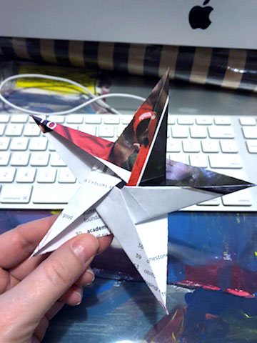 Figure 15 make origami paper star.