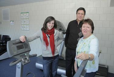 SAGE fitness center with Mary Buckley, David Sarcone, and Judie Brantner