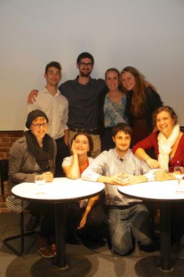 This photo depicts German students at the Heiner Müller Conference.