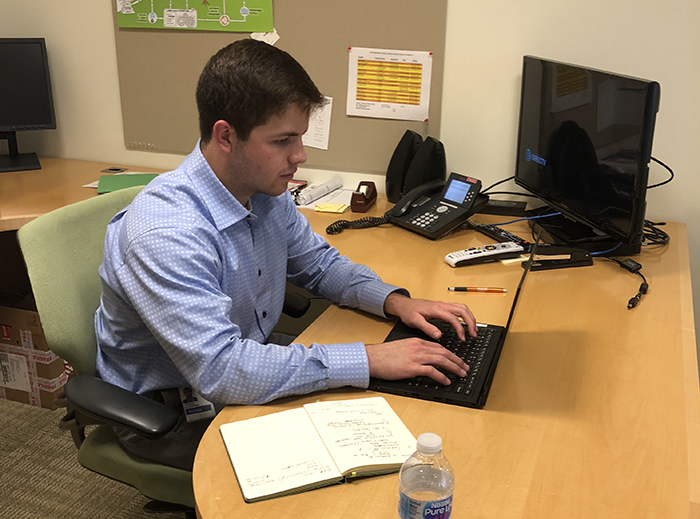 Alex Hosker '19 is stoking his passion for financial and client services via an internship with Fidelity Investments in Boston, where he's a business analyst intern this summer.