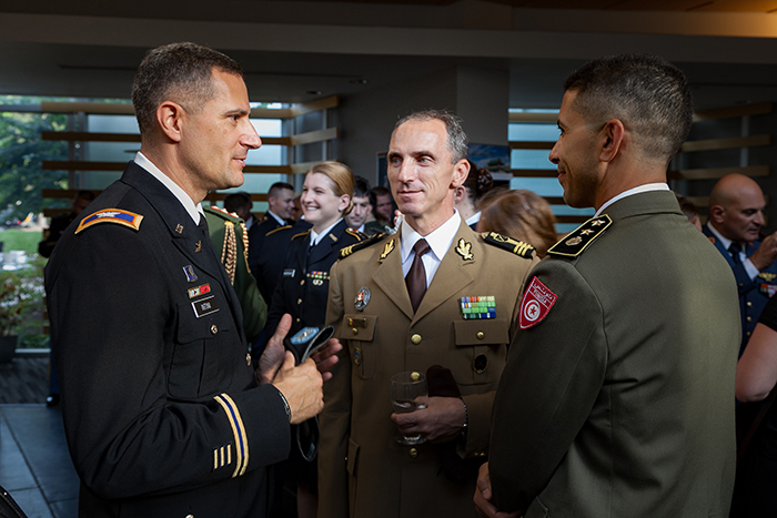 International Fellows from the U.S. Army War College gather at Dickinson's annual reception to honor the special pact between the two institutions and its students.