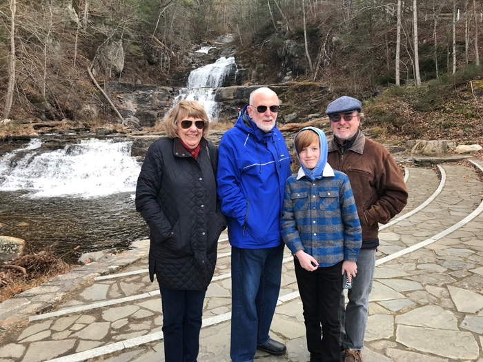Ed Rockman ’63 enjoys Kent Falls with his wife, Mary Ellen; his grandson Michael; and his son-in-law, Chris.