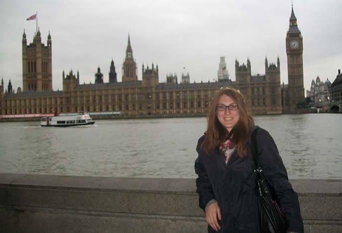 Mary Naydan studying abroad in England with Norwich Program.