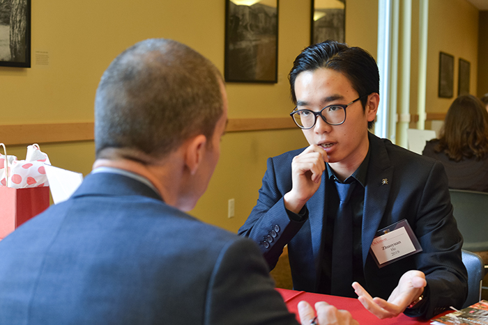 Students had an opportunity to engage in a mock interview with alumni in a variety of fields. Photo by Zöe Kiefreider ‘20.