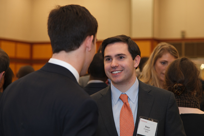 Peter Costanzo '14, an international business & management major, marked his second Networking Day this year.