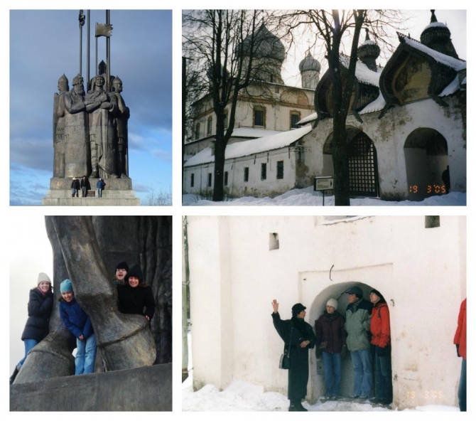 Various photos of Dickinson students exploring the city of Novgorod.