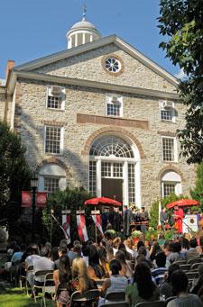 Students gathered in front of Old West for the 2009 Convocation