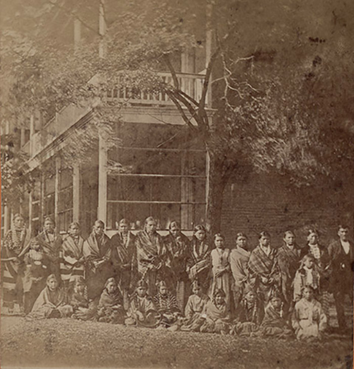 A stereoscopic slide of a group of CIIS students. Image courtesy of Dickinson College Archives & Special Collections.