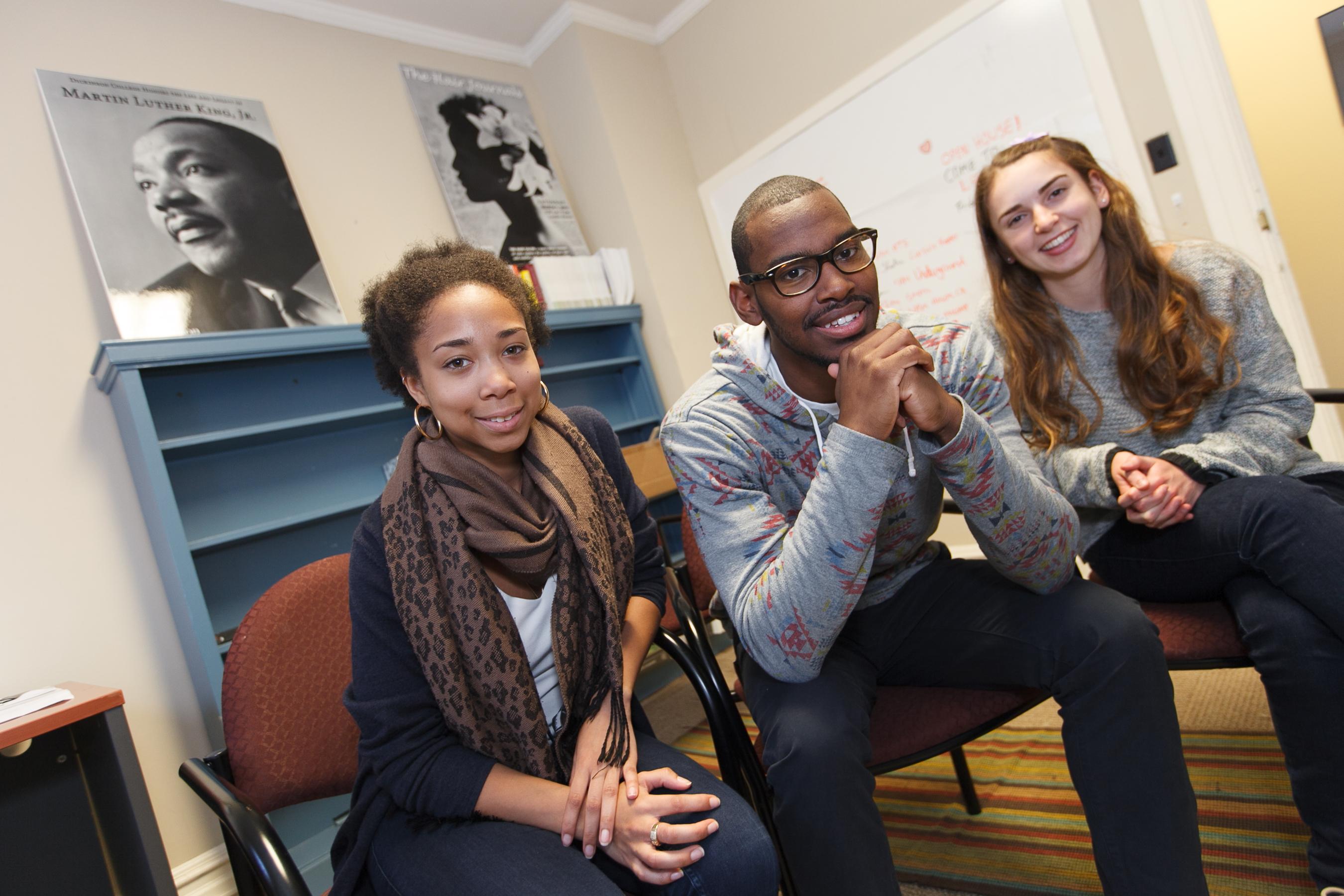 Students navigate the popel shaw center through uncertain times.