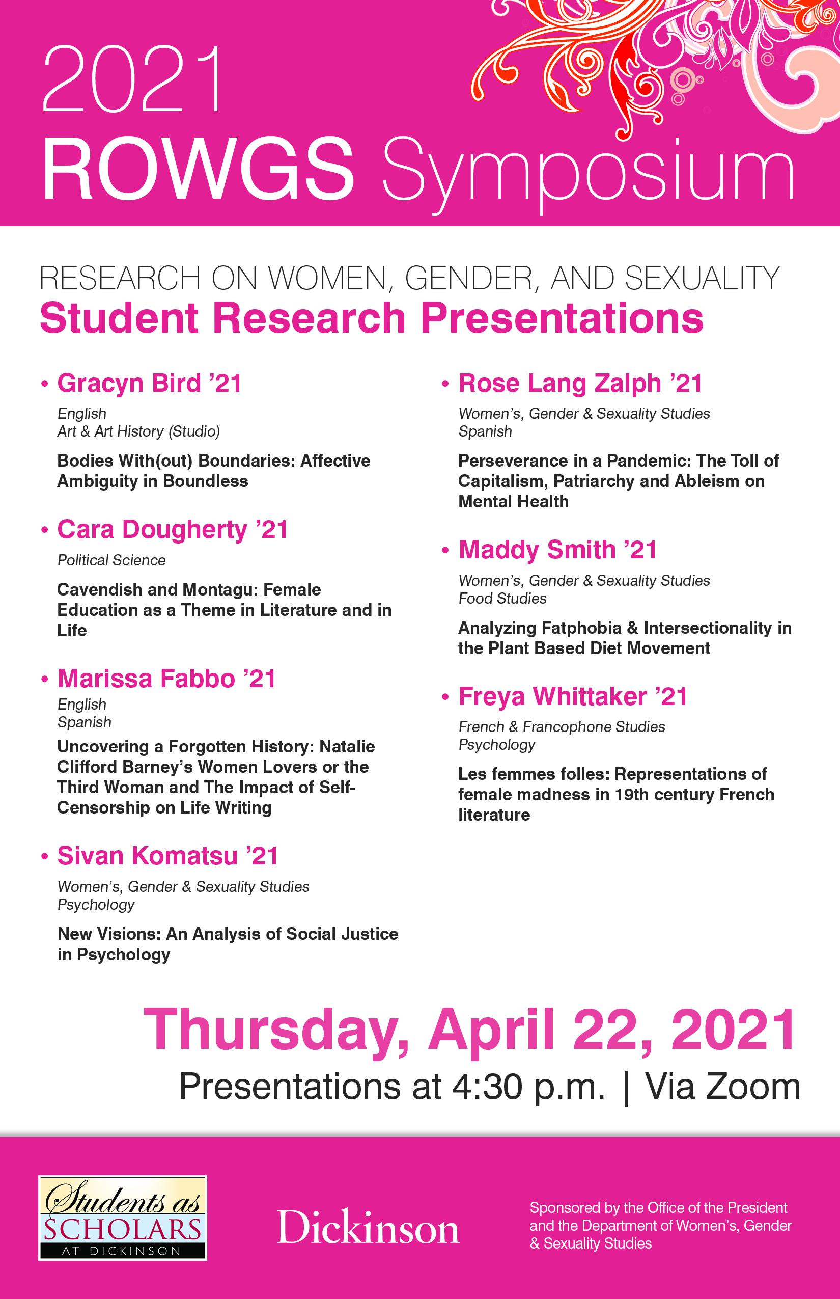 2021 Research on Women, Gender and Sexuality Studies