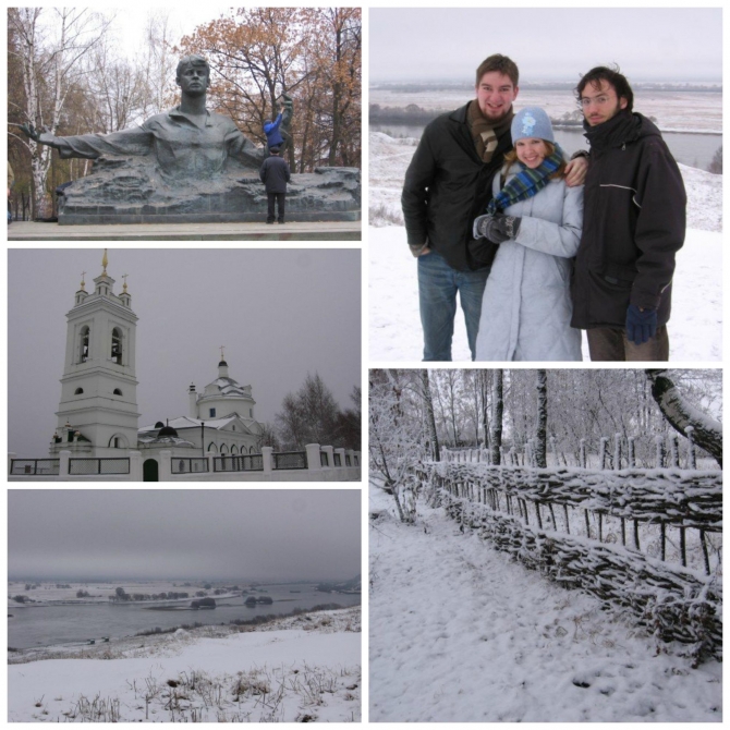 Various photos of Dickinson students experiencing Konstantinovo, the birthplace of the Russian poet Sergei Yesenin.