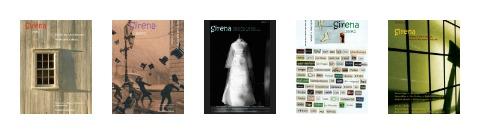 Past covers of Sirena poetry journal 