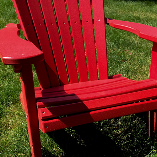 Red lawn chair