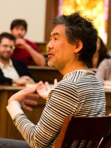 Picture of David Henry Hwang in Classroom