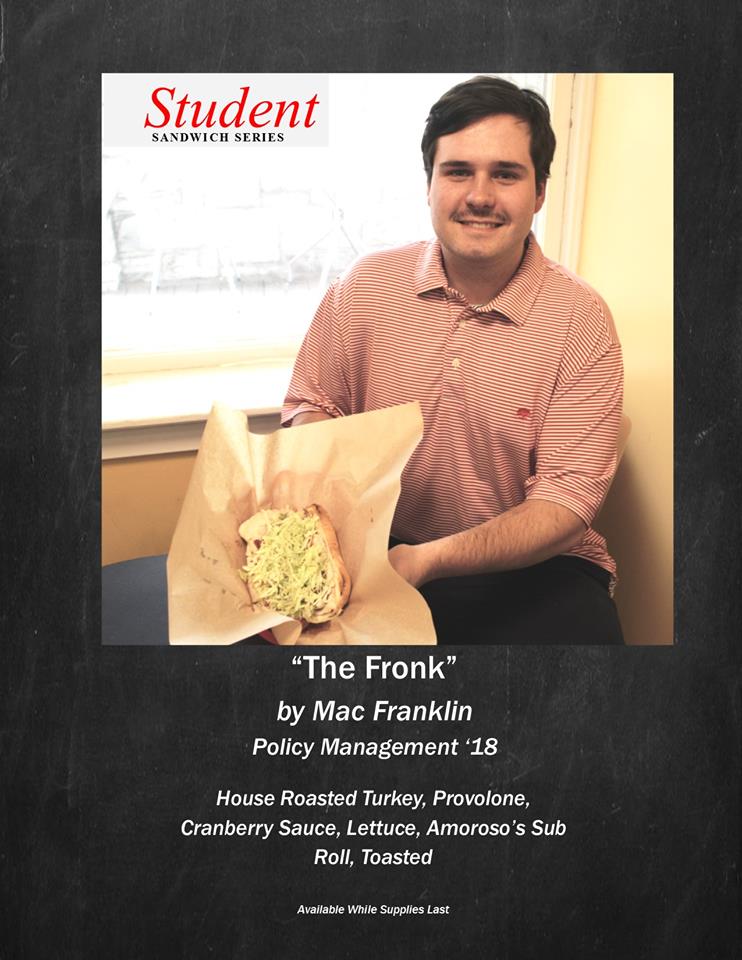 Student Poses with a Sandwich
