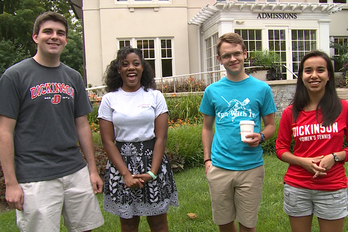 Admissions tour guides narrated a new campus tour video.