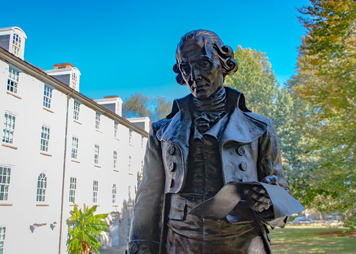 Rush Statue on the academic quad