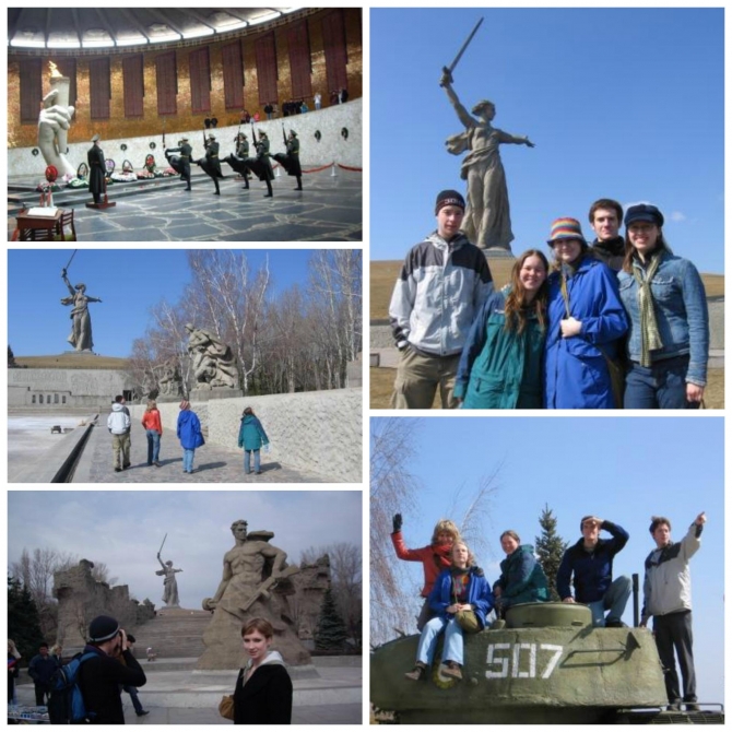 Various photos of students in Volgograd.