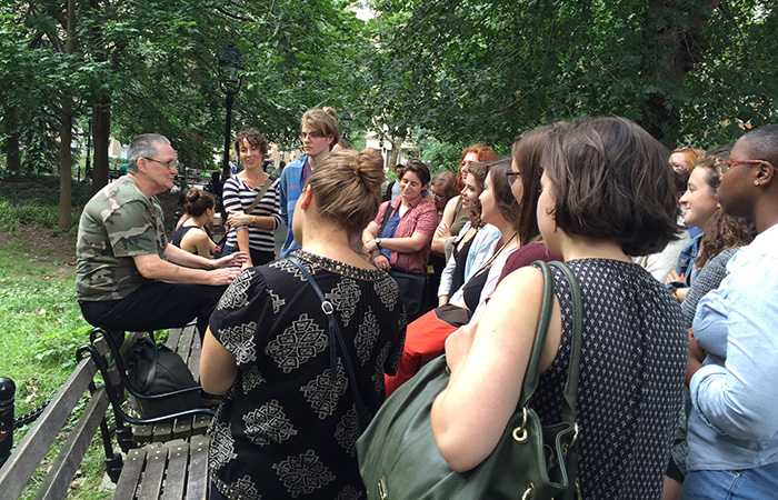 Twenty students and four professors took a queer-history tour of Greenwich Village.