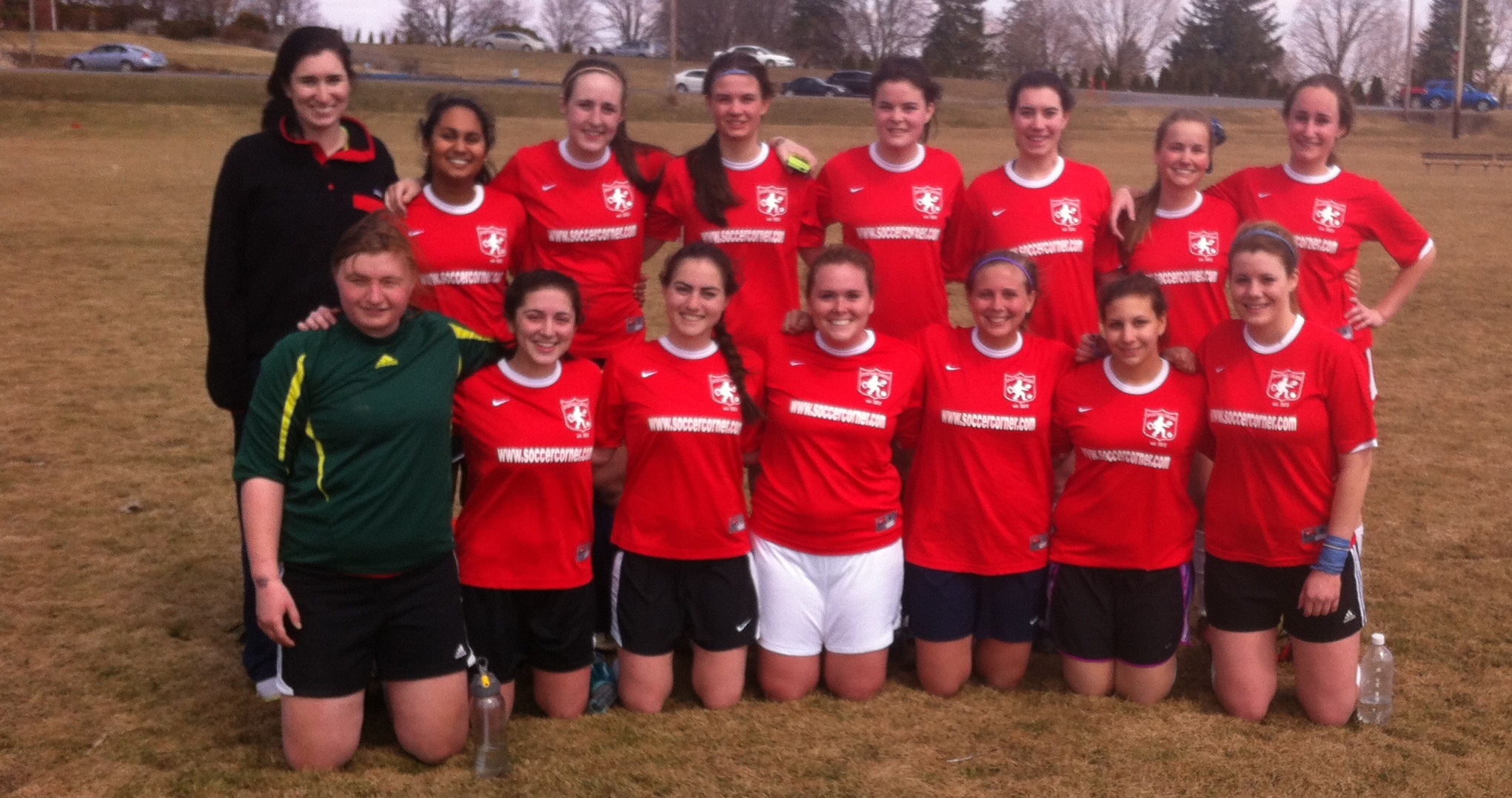 Photo of women's club soccer in uniform during spring of 2014