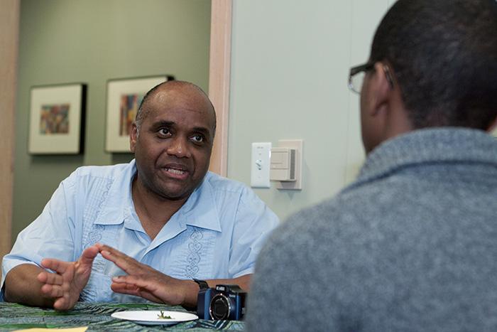 When Komozi Woodard ’71 visited campus in February to speak on The Black Student Movement and the Early Roots of Africana Studies at Dickinson College, he took time to meet with Africana studies students.