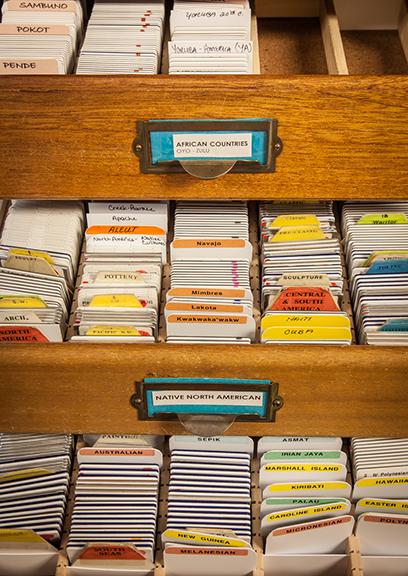 Visual Resources Center 35mm slide drawers. Photographed by Andrew Bale. 