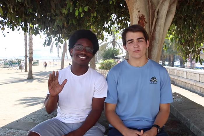 Nick Toole '16 (right) is producing the video series with help from classmate Jaion Dunn '16 (left).