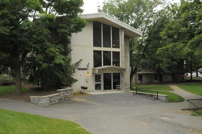 Exterior of Atwater residence hall.
