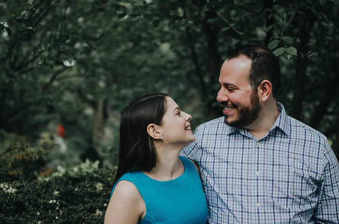 Christyn Budzyna ’11, lyricist, with librettist Charlie Cohen, shortly after their engagement. The couple was married June 9, weeks after their musical was a hit at the Samuel French Off-Off-Broadway Festival.
