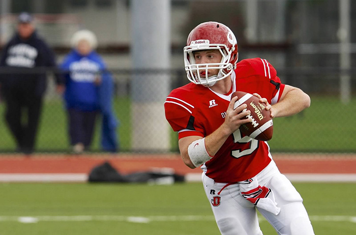 Red Devils quarterback Cole Ahnell '15. Photo by Ned Ahnell.