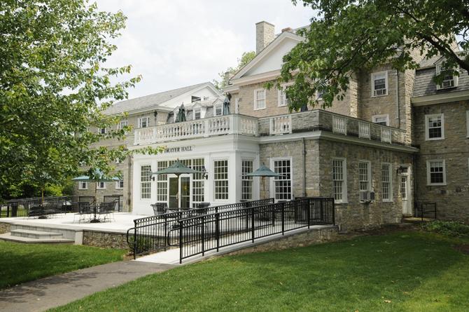 Exterior of Drayer residence hall.