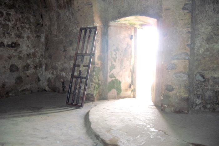 The interior of a slave dungeon in Ghana