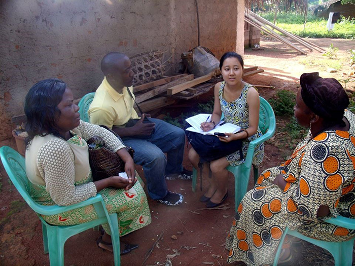 Jiyeong "Faith" Park '16 conducts research in Cameroon.